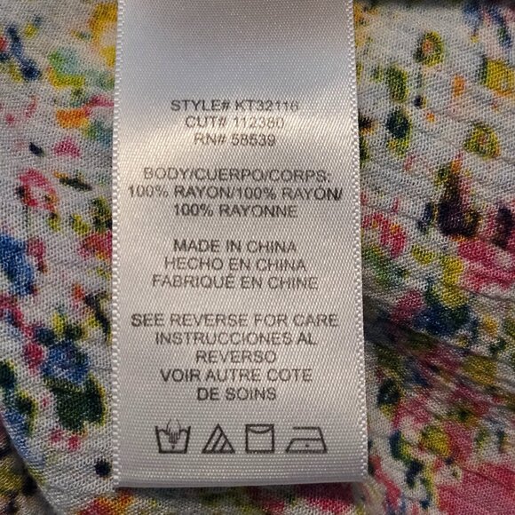 Kut from the Kloth Paint Splatter Print Long Sleeve Button Front Shirt Size XL - Picture 6 of 6